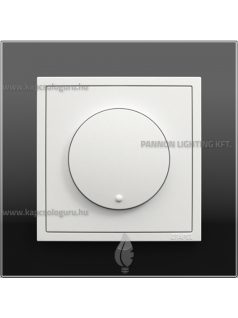   Tekerőgombos fényerőszabályozó, 3-35W LED, IP20, jégfehér fedőlappal és Crystal fekete üveg kerettel - EFAPEL LOGUS 90
