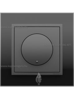   Tekerőgombos fényerőszabályozó, 3-50W LED, IP20, szürke fedőlappal és Crystal fekete üveg kerettel - EFAPEL LOGUS 90