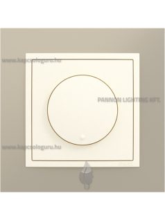   Tekerőgombos fényerőszabályozó, 3-85W LED, IP20, gyöngyházfehér fedőlappal és Metallo titánium kerettel - EFAPEL LOGUS 90
