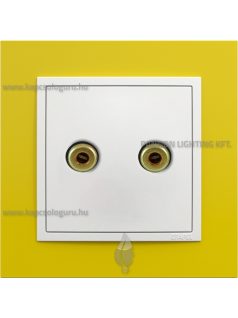   Hangszóró aljzat és fedőlap, IP20, jégfehér fedőlappal és Animato sárga kerettel - EFAPEL LOGUS 90