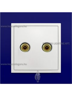   Hangszóró aljzat és fedőlap, IP20, jégfehér fedőlappal és Animato kék kerettel - EFAPEL LOGUS 90