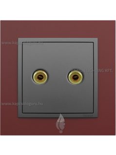   Hangszóró aljzat és fedőlap, IP20, szürke fedőlappal és Animato bíbor kerettel - EFAPEL LOGUS 90