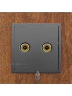   Hangszóró aljzat és fedőlap, IP20, szürke fedőlappal és Arbore mahagóni kerettel - EFAPEL LOGUS 90