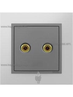   Hangszóró aljzat és fedőlap, IP20, szürke fedőlappal és Metallo alumínium kerettel - EFAPEL LOGUS 90