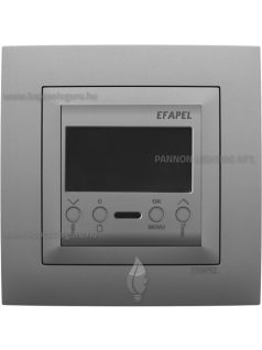   Digitális szobatermosztát, programozható, 16A, IP20 , Aquarella alumínium fedőlappal és 1-es kerettel - EFAPEL LOGUS 90