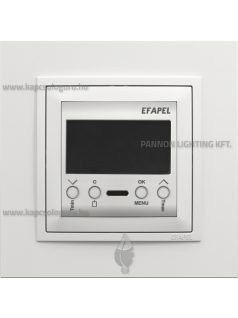   Digitális szobatermosztát, programozható, 16A, IP20, fehér fedőlappal és Animato 1-es kerettel - EFAPEL LOGUS 90