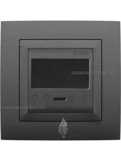   Digitális szobatermosztát, programozható, 16A, IP20, szürke fedőlappal és Aquarella kerettel - EFAPEL LOGUS 90