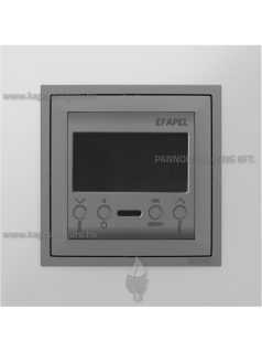   Digitális szobatermosztát, programozható, 16A, IP20, szürke fedőlappal és Metallo alumínium kerettel - EFAPEL LOGUS 90
