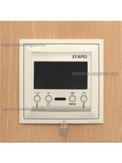   Digitális szobatermosztát, programozható, 16A, IP20, gyöngyházfehér fedőlappal és Arbore bükk 1-es kerettel - EFAPEL LOGUS 90