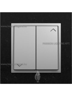   Redőnynyomó fedőlappal, 10A, IP20, alumínium fedőlappal és Petra fekete 1-es kerettel - EFAPEL LOGUS 90