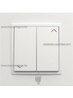   Redőnynyomó fedőlappal, 10A, IP20, fehér fedőlappal és Animato 1-es kerettel - EFAPEL LOGUS 90