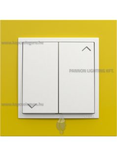   Redőnynyomó fedőlappal, 10A, IP20, jégfehér fedőlappal és Animato sárga kerettel - EFAPEL LOGUS 90