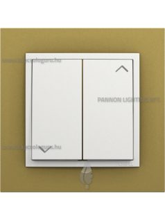   Redőnynyomó fedőlappal, 10A, IP20, jégfehér fedőlappal és Animato arany kerettel - EFAPEL LOGUS 90