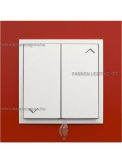   Redőnynyomó fedőlappal, 10A, IP20, jégfehér fedőlappal és Animato vörös kerettel - EFAPEL LOGUS 90