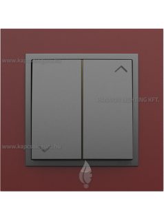   Redőnynyomó fedőlappal, 10A, IP20, szürke fedőlappal és Animato bíbor kerettel - EFAPEL LOGUS 90