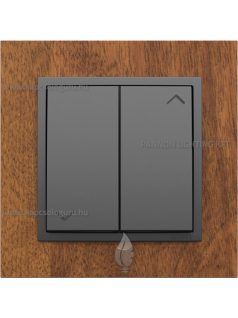   Redőnynyomó fedőlappal, 10A, IP20, szürke fedőlappal és Arbore mahagóni kerettel - EFAPEL LOGUS 90