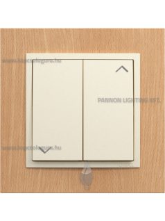   Redőnynyomó fedőlappal, 10A, IP20, gyöngyházfehér fedőlappal és Arbore bükk 1-es kerettel - EFAPEL LOGUS 90