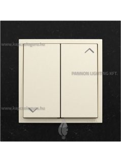   Redőnynyomó fedőlappal, 10A, IP20, gyöngyházfehér fedőlappal és Petra gránit 1-es kerettel - EFAPEL LOGUS 90