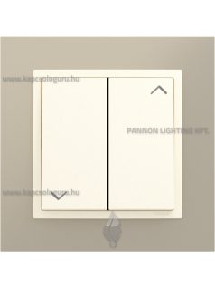   Redőnynyomó fedőlappal, 10A, IP20, gyöngyházfehér fedőlappal és Metallo titánium kerettel - EFAPEL LOGUS 90