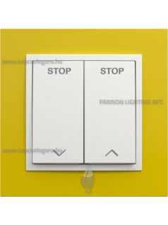   Redőnykapcsoló fedőlappal, 10A, IP20, jégfehér fedőlappal és Animato sárga kerettel - EFAPEL LOGUS 90