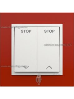   Redőnykapcsoló fedőlappal, 10A, IP20, jégfehér fedőlappal és Animato vörös kerettel - EFAPEL LOGUS 90