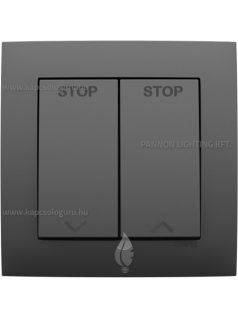   Redőnykapcsoló fedőlappal, 10A, IP20, szürke fedőlappal és Aquarella kerettel - EFAPEL LOGUS 90