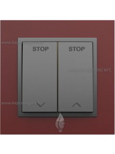   Redőnykapcsoló fedőlappal, 10A, IP20, szürke fedőlappal és Animato bíbor kerettel - EFAPEL LOGUS 90