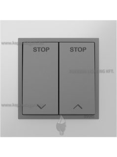   Redőnykapcsoló fedőlappal, 10A, IP20, szürke fedőlappal és Metallo alumínium kerettel - EFAPEL LOGUS 90