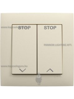   Redőnykapcsoló fedőlappal, 10A, IP20, gyöngyházfehér fedőlappal és Aquarella kerettel - EFAPEL LOGUS 90