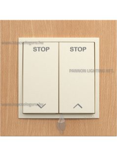   Redőnykapcsoló fedőlappal, 10A, IP20, gyöngyházfehér fedőlappal és Arbore bükk 1-es kerettel - EFAPEL LOGUS 90