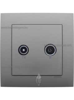   TV-Rádió aljzat, csillagpontos , IP20 , Aquarella alumínium fedőlappal és 1-es kerettel - EFAPEL LOGUS 90