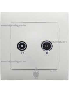   TV-Rádió aljzat, csillagpontos , IP20, jégfehér fedőlappal és Aquarella kerettel - EFAPEL LOGUS 90