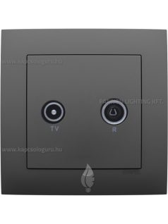   TV-Rádió aljzat, csillagpontos , IP20, szürke fedőlappal és Aquarella kerettel - EFAPEL LOGUS 90