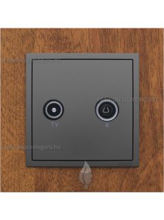   TV-Rádió aljzat, átmenő , IP20, szürke fedőlappal és Arbore mahagóni kerettel - EFAPEL LOGUS 90