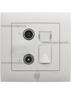   TV-Rádió-PC (RJ45) aljzat, csillagpontos, Cat. 6 UTP, IP20, jégfehér fedőlappal és Aquarella kerettel - EFAPEL LOGUS 90