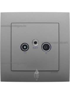   TV-Rádió-Antenna aljzat, végzáró , IP20 , Aquarella alumínium fedőlappal és 1-es kerettel - EFAPEL LOGUS 90