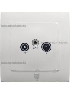   TV-Rádió-Antenna aljzat, végzáró , IP20, Base fehér fedőlappal és 1-es kerettel - EFAPEL LOGUS 90