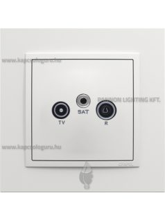   TV-Rádió-Antenna aljzat, végzáró , IP20, fehér fedőlappal és Animato 1-es kerettel - EFAPEL LOGUS 90