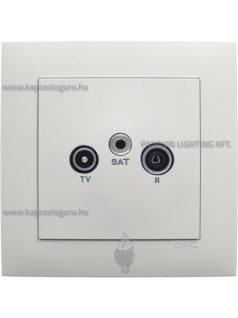   TV-Rádió-Antenna aljzat, végzáró , IP20, jégfehér fedőlappal és Aquarella kerettel - EFAPEL LOGUS 90