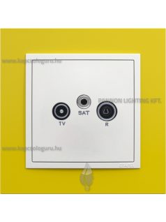   TV-Rádió-Antenna aljzat, végzáró , IP20, jégfehér fedőlappal és Animato sárga kerettel - EFAPEL LOGUS 90