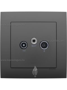   TV-Rádió-Antenna aljzat, végzáró , IP20, szürke fedőlappal és Aquarella kerettel - EFAPEL LOGUS 90