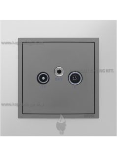   TV-Rádió-Antenna aljzat, végzáró , IP20, szürke fedőlappal és Metallo alumínium kerettel - EFAPEL LOGUS 90