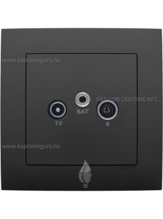  TV-Rádió-Antenna aljzat, végzáró , IP20, fekete fedőlappal és Aquarella 1-es kerettel - EFAPEL LOGUS 90