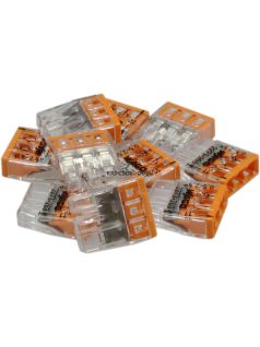   3 vezetékes összekötő (tömör 0,5-2,5mm2) 24A átlátszó narancs 2273-203 - WAGO