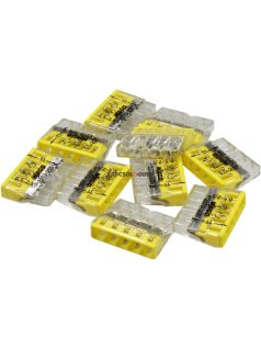   5 vezetékes összekötő (tömör 0,5-2,5mm2) 24A átlátszó sárga 2273-205 - WAGO