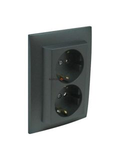   Dupla dugalj 2x(2P+F) biztonsági zsaluval, IP20, Szürke - EFAPEL LOGUS 90