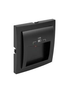 USB dupla töltő aljzat fedlap, fekete - EFAPEL LOGUS 90