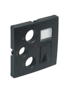   TV-Antenna-Rádió-PC (RJ45) aljzat fedőlap, IP20, Szürke - EFAPEL LOGUS 90