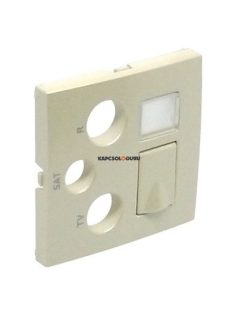   TV-Antenna-Rádió-PC (RJ45) aljzat fedőlap, IP20, gyöngyházfehér - EFAPEL LOGUS 90