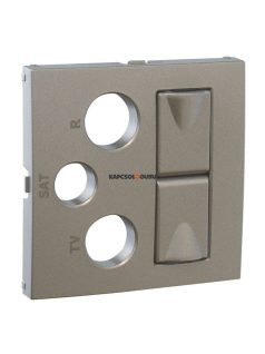   TV-Antenna-Rádió-PC 2x(RJ45) aljzat fedőlap, IP20, alumínium - EFAPEL LOGUS 90